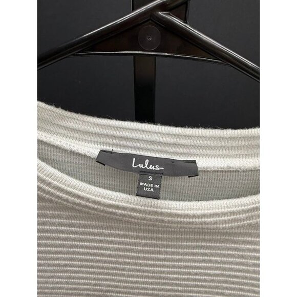 Lulu's Subtle Drama Ivory Ribbed Long Sleeve Top - Picture 4 of 6